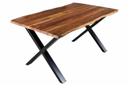 Masa dining dreptunghiulara Mammut cu blat din lemn de salcam si grosime de 2,6 cm, 160 cm