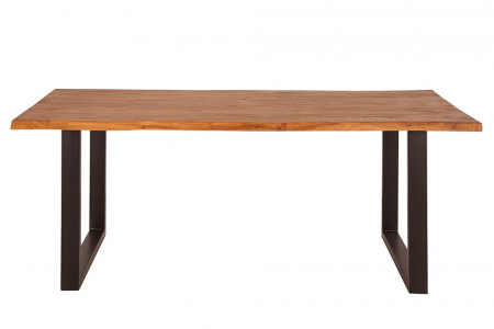 Masa dining dreptunghiulara Mammut cu blat din lemn de salcam si grosime de 3,5 cm, 200 cm