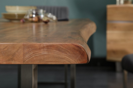 Masa dining dreptunghiulara Mammut cu blat din lemn de salcam si grosime de 6 cm, 220 cm [5]