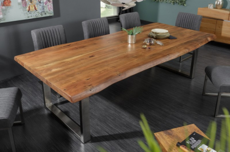 Masa dining dreptunghiulara Mammut cu blat din lemn de salcam si grosime de 6 cm, 240 cm [1]