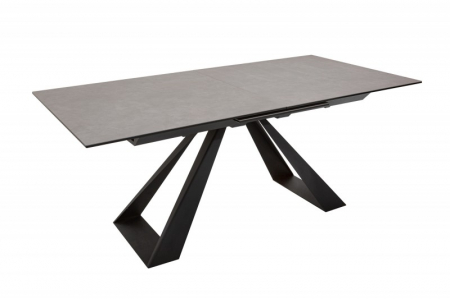 Masă dining extensibilă antracit cu blat de ceramică Concord, 180-230 cm