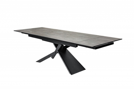 Masă dining extensibilă gri închis cu blat de ceramică Euphoria, 180-220-260 cm