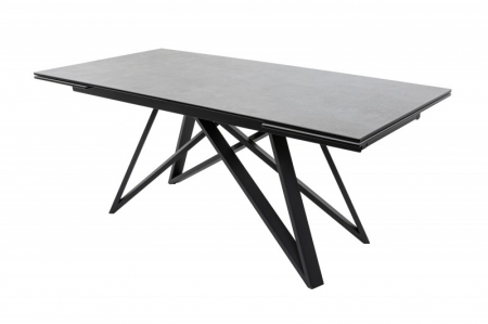 Masă dining extensibilă gri cu blat de ceramică Atlas, 180-220-260 cm