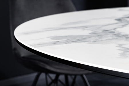 Masa dining rotunda cu blat din ceramica Ellipse [3]