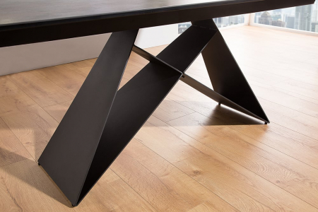 Masa dining extensibila cu blat din ceramica Prometheus 180-260 cm, gri-maro [8]