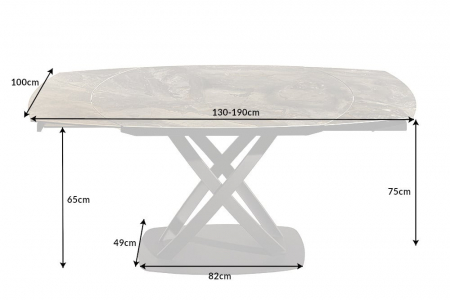 Masa dining extensibila cu blat din ceramica Inception 130-190 cm, taupe [10]