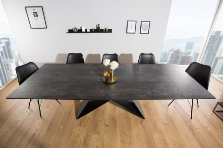 Masa dining extensibila cu blat din ceramica Prometheus 180-260 cm, gri-maro [5]