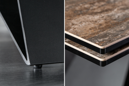 Masa dining extensibila cu blat din ceramica Prometheus 180-260 cm, maro-gri [10]