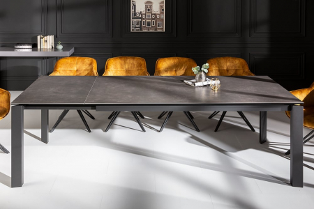 Masa dining extensibila cu blat din ceramica Prometheus 180-260 cm, maro-gri [2]