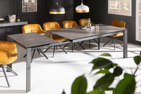 Masa dining extensibila cu blat din ceramica Prometheus 180-260 cm, maro-gri [4]