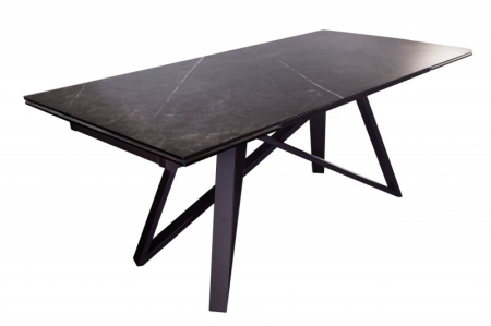 Masă dining extensibilă gri cu blat de ceramică Atlas, 180-220-260 cm