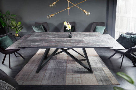 Masă dining extensibilă gri/negru cu blat de ceramică Atlas, 180-220-260 cm [2]