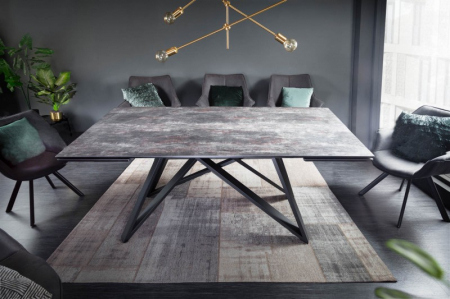 Masă dining extensibilă gri/negru cu blat de ceramică Atlas, 180-220-260 cm [3]