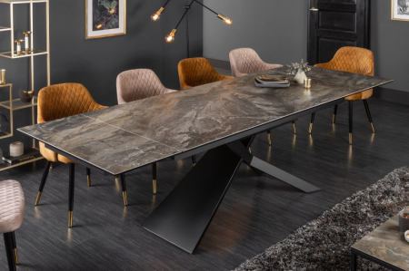 Masă dining extensibilă neagră cu blat de ceramică Euphoria, 180-220-260 cm [1]