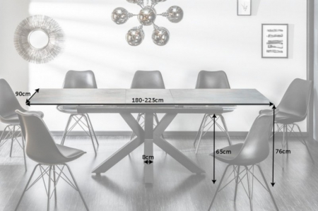 Masă dining extensibilă gri închis cu blat de ceramică Eternity, 180-225 cm [6]
