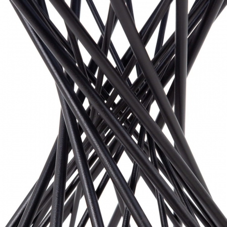 Masă dining rotundă blat de sticlă securizată și metal 120 X 120 X 75 CM [5]