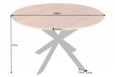 Masa dining rotunda Galaxie cu blat din lemn de salcam  [5]