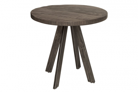 Mese bucatarie & dining - Masa dining rotunda Iron Craft cu blat din lemn de mango, 80 cm
