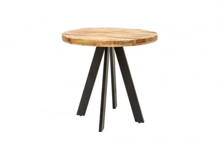 Mese bucatarie & dining - Masa dining rotunda Iron Craft cu blat din lemn de mango, 80 cm