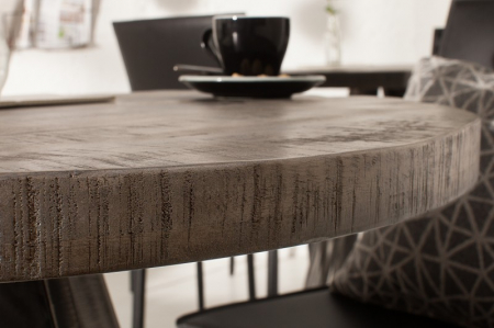 Masa dining rotunda Iron Craft cu blat din lemn de mango, 80 cm [4]