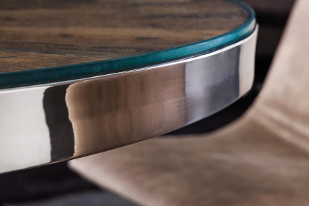 Masa dining rotunda Barracuda cu blat din lemn masiv de tec, 120 cm [1]