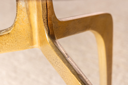 Masă laterală ABSTRACT 55cm, picioare din alamă și farfurie din sticlă neagră [7]