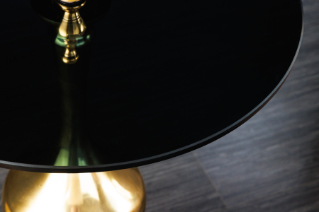 Masă laterală ABSTRACT 65cm aurie cu blat de sticlă [5]