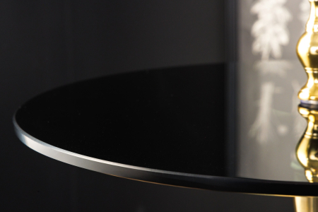 Masă laterală ABSTRACT 65cm aurie cu blat de sticlă [3]