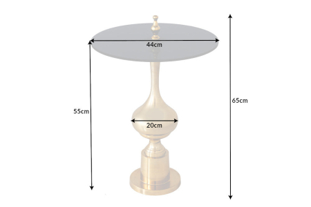 Masă laterală ABSTRACT 65cm aurie cu blat de sticlă [7]