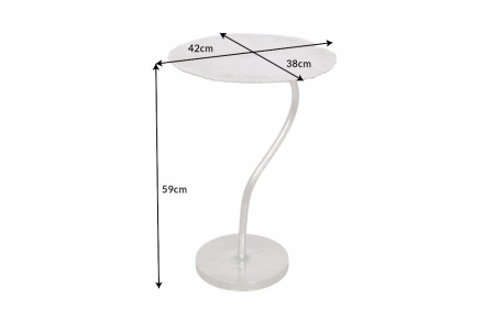 Masă laterală ABSTRACT LEAF 40cm argintie [6]