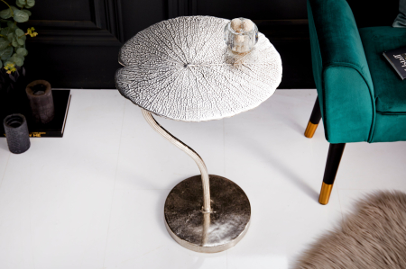 Masă laterală ABSTRACT LEAF 40cm argintie [2]