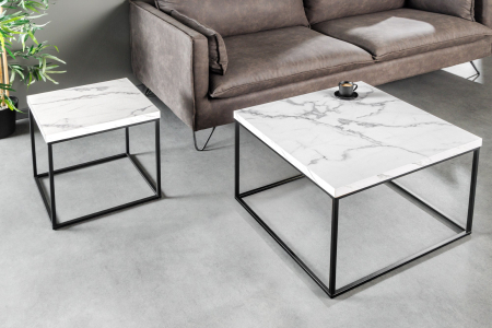 Masă laterală ARCHITECTURE 45cm marmură albă [3]