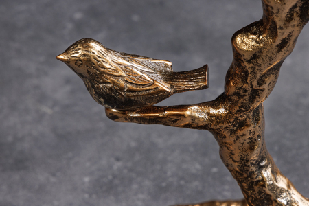 Masă laterală BIRDS 60cm design cu frunze ,exterior alamă antică  [7]