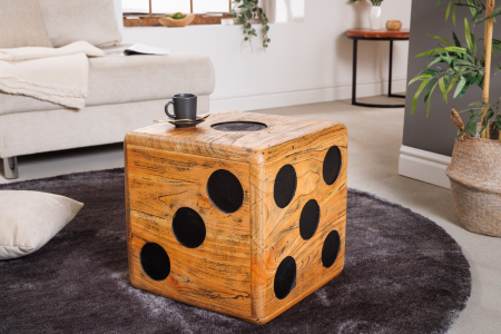 Masă laterală CUBE 40cm lemn mindi natural [2]