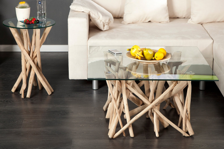 Masă laterală DRIFTWOOD 35cm suport fără blat de sticlă [4]