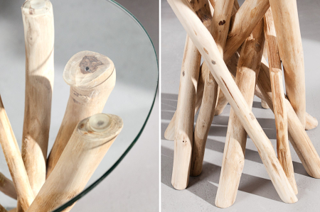 Masă laterală DRIFTWOOD 35cm suport fără blat de sticlă [5]