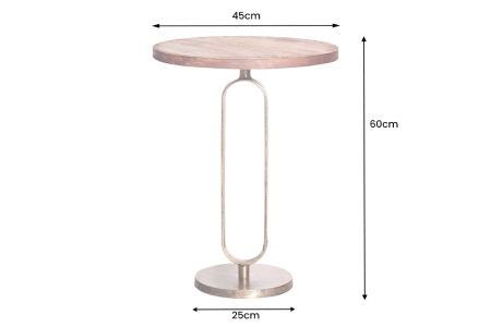 Masă laterală ELEGANCE 60cm blat din lemn de mango [6]