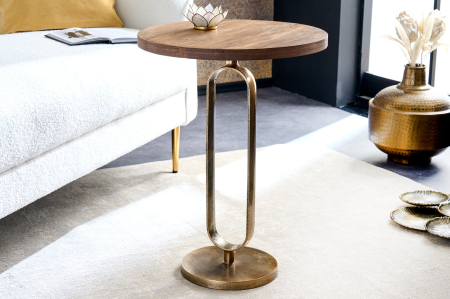 Masă laterală ELEGANCE 60cm blat din lemn de mango [2]