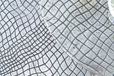 Masă laterală ELEMENTS 40cm aspect crocodil,set de 2, culoare argintiu antic [6]