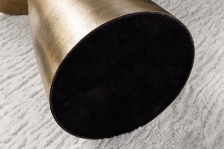 Masă laterală ELEMENTS 55cm aurie cu farfurie detașabilă din marmură verde [7]