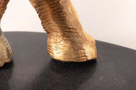 Masă laterală ELEPHANT 80cm aurie cu bază din marmură [8]