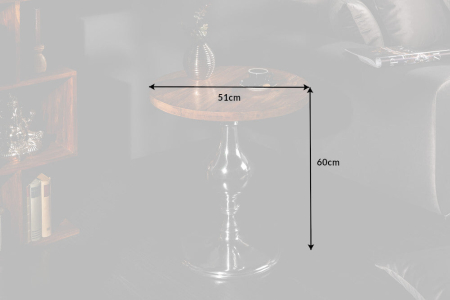 Masă laterală EXTRAVAGANCIA 51cm lemn masiv de mango [6]