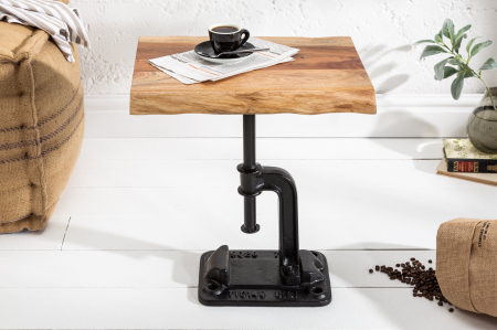 Masă laterală FACTORY 45cm lemn masiv de salcâm 35mm [1]