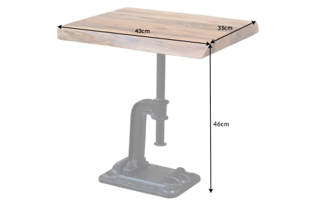 Masă laterală FACTORY 45cm lemn masiv de salcâm 35mm [7]