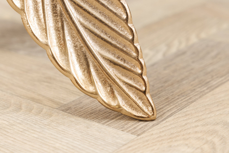 Masă laterală FEATHER 65cm aurie,sticlă securizată 7mm [6]