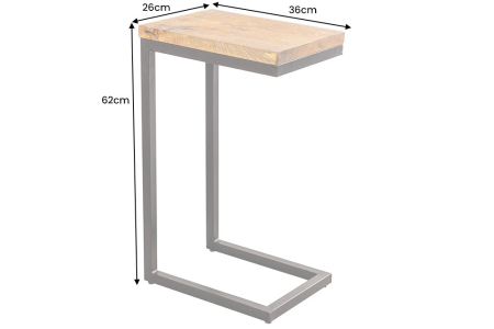 Masă laterală GASTON 65cm lemn de mango, cadru din metal negru [8]