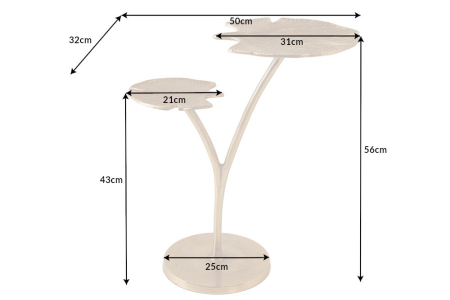 Masă laterală GINKGO LEAVES 55cm aurie [6]