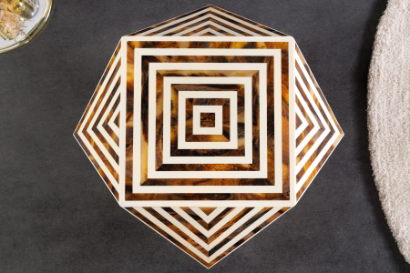 Masă laterală HARMONY NATURE 40cm alb-maro cu aspect de zebră [4]