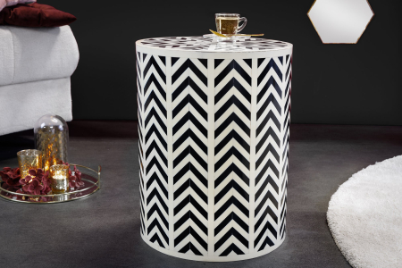 Masă laterală HARMONY NATURE 45cm alb-negru [2]