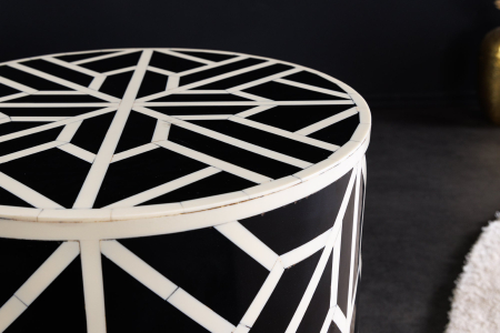 Masă laterală HARMONY NATURE 45cm alb negru [3]